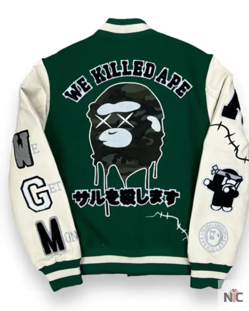 Robert Phillipe We Killed Ape Green Varsity Jacket