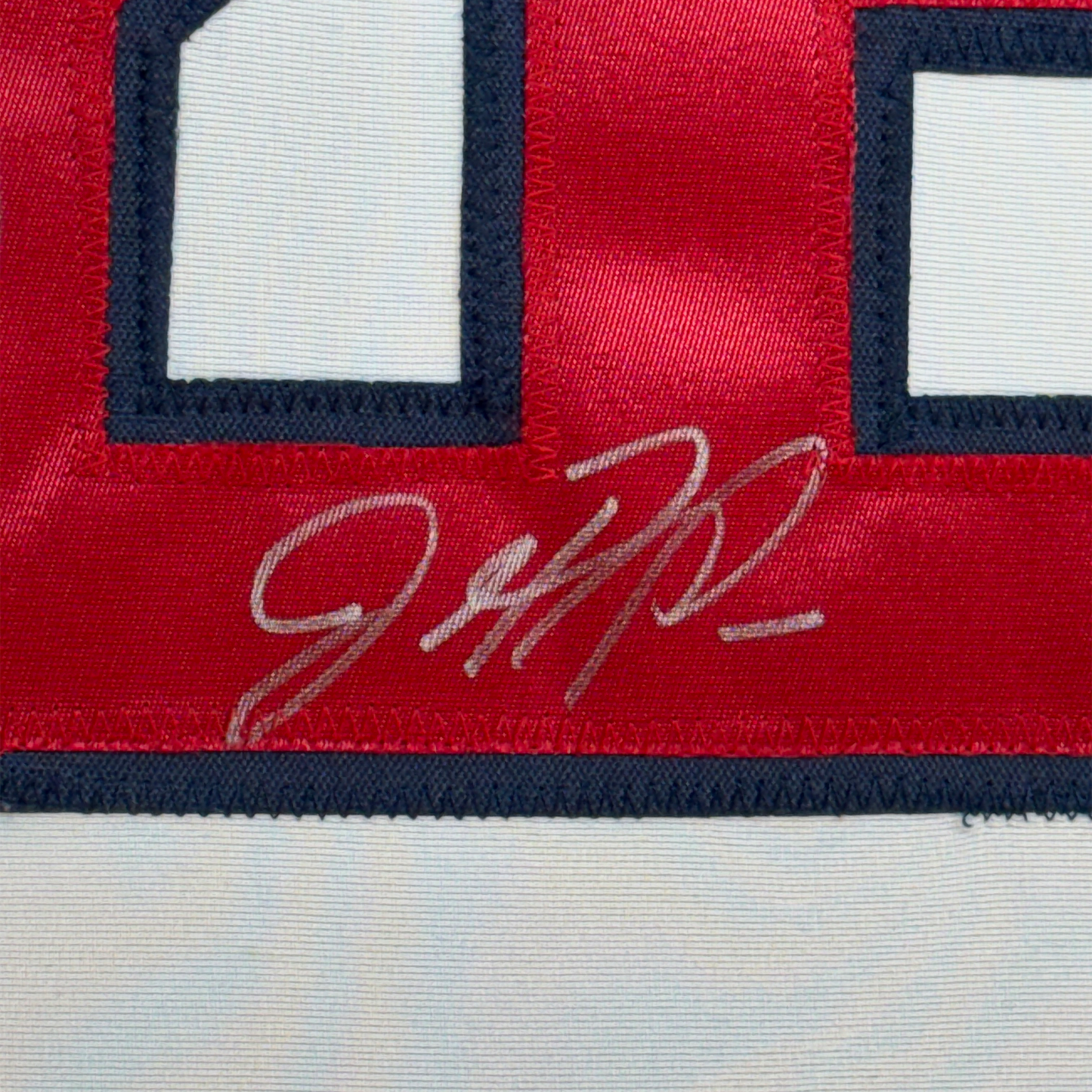 Framed Autographed/Signed John Rocker 35x39 Atlanta White Baseball Jersey PSA/DNA COA