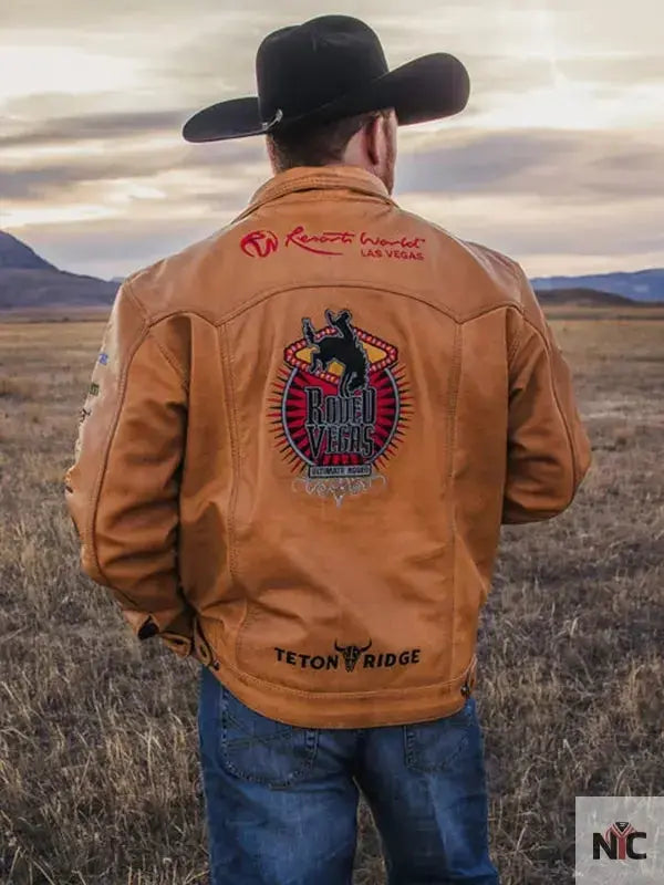 Rodeo Vegas 2024 PFR Brown Leather Jacket