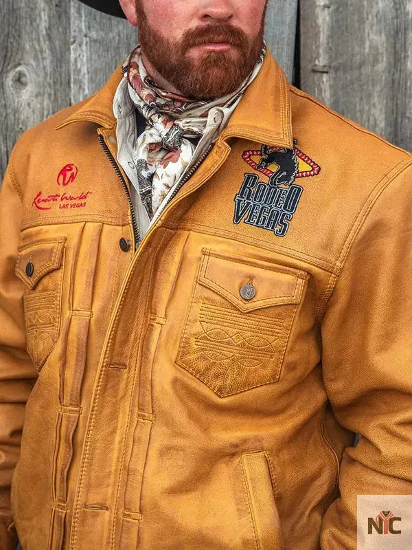 Rodeo Vegas 2024 PFR Brown Leather Jacket