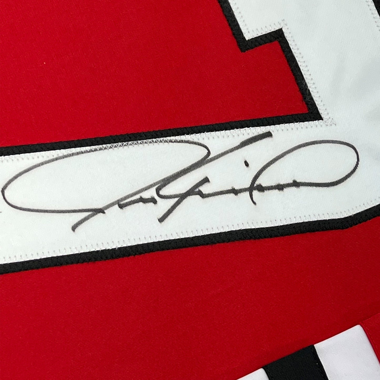 Framed Autographed/Signed Jeremy Roenick 35x39 Chicago Red Hockey Jersey JSA COA