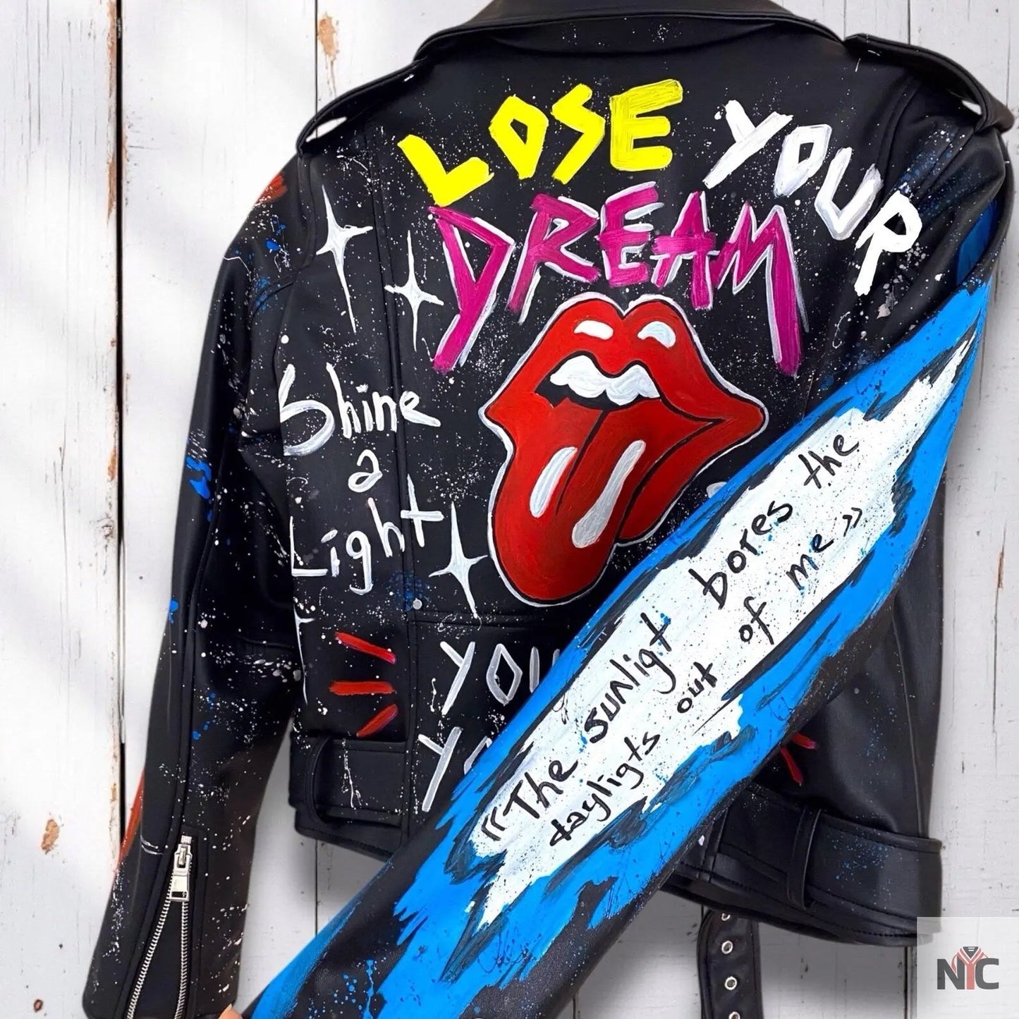 Rolling Stones, Rock 'n Roll, Hand-Painted Leather Jacket