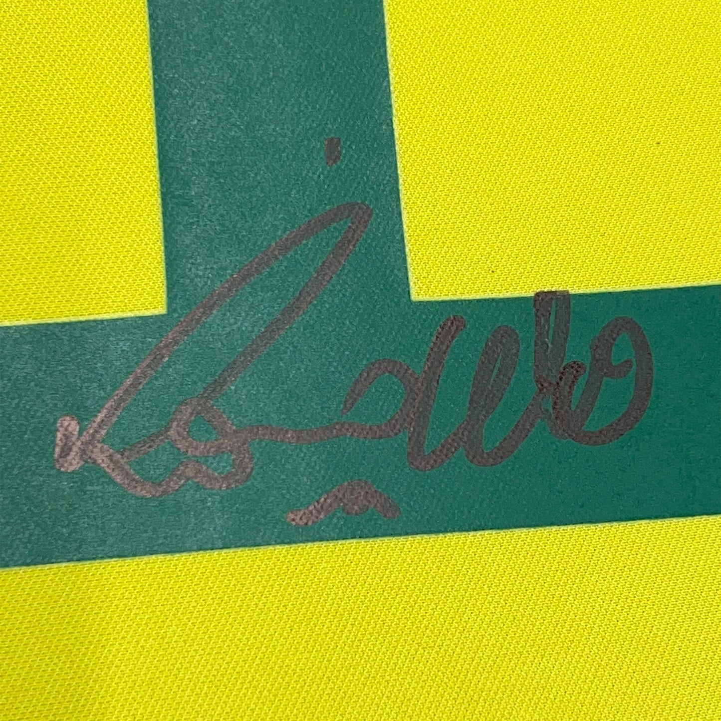 Framed Autographed/Signed Ronaldo Nazario 35x39 Brazil Yellow Soccer Jersey Beckett BAS COA