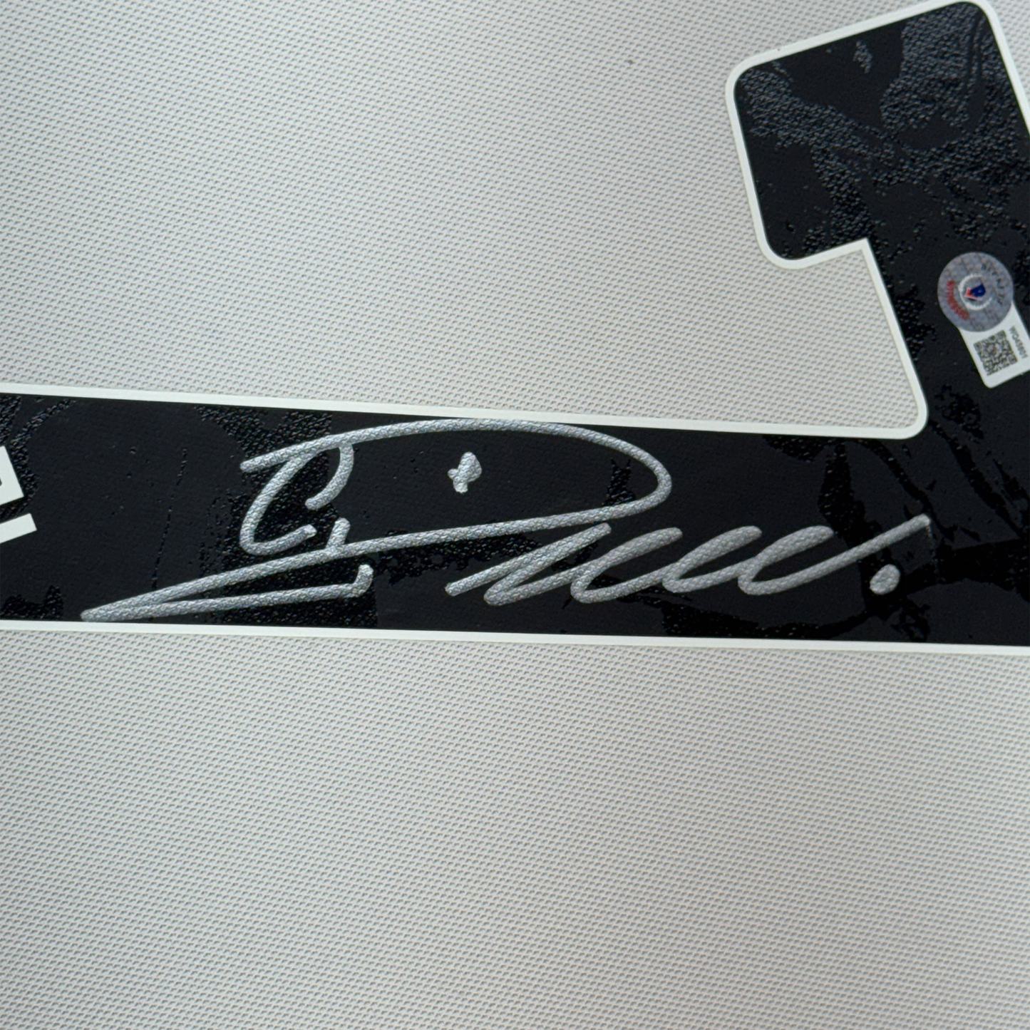 Framed Autographed/Signed Cristiano Ronaldo 35x39 Juventus White Soccer Jersey Beckett BAS COA