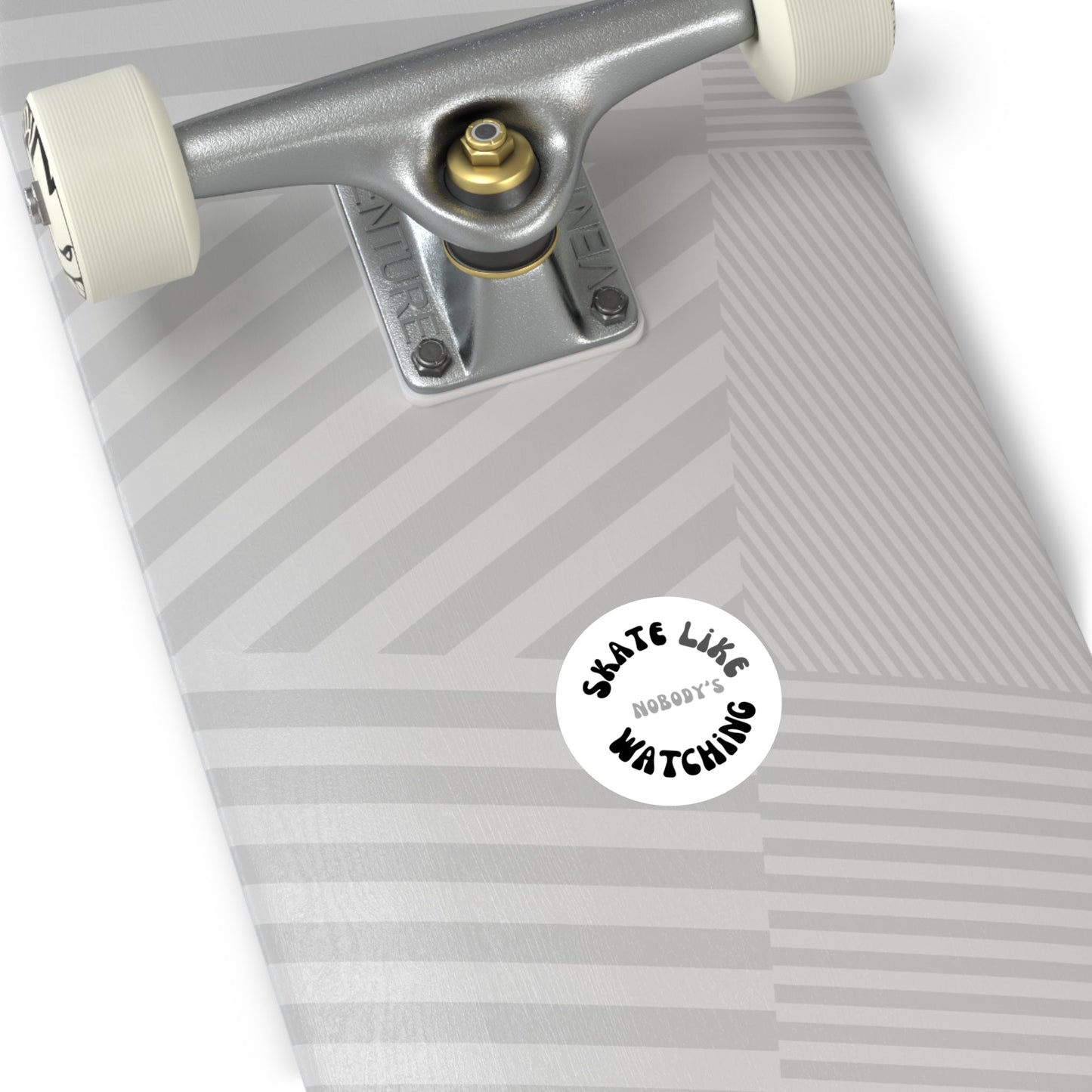 Round Monotone Skate Like Nobody's Watching Sticker