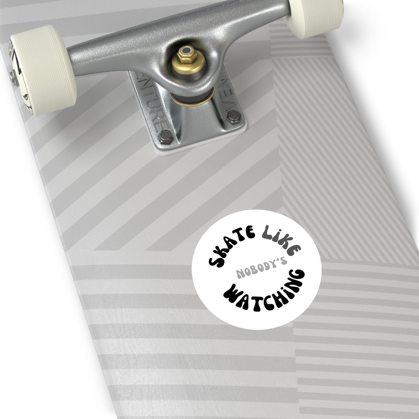 Round Monotone Skate Like Nobody's Watching Sticker