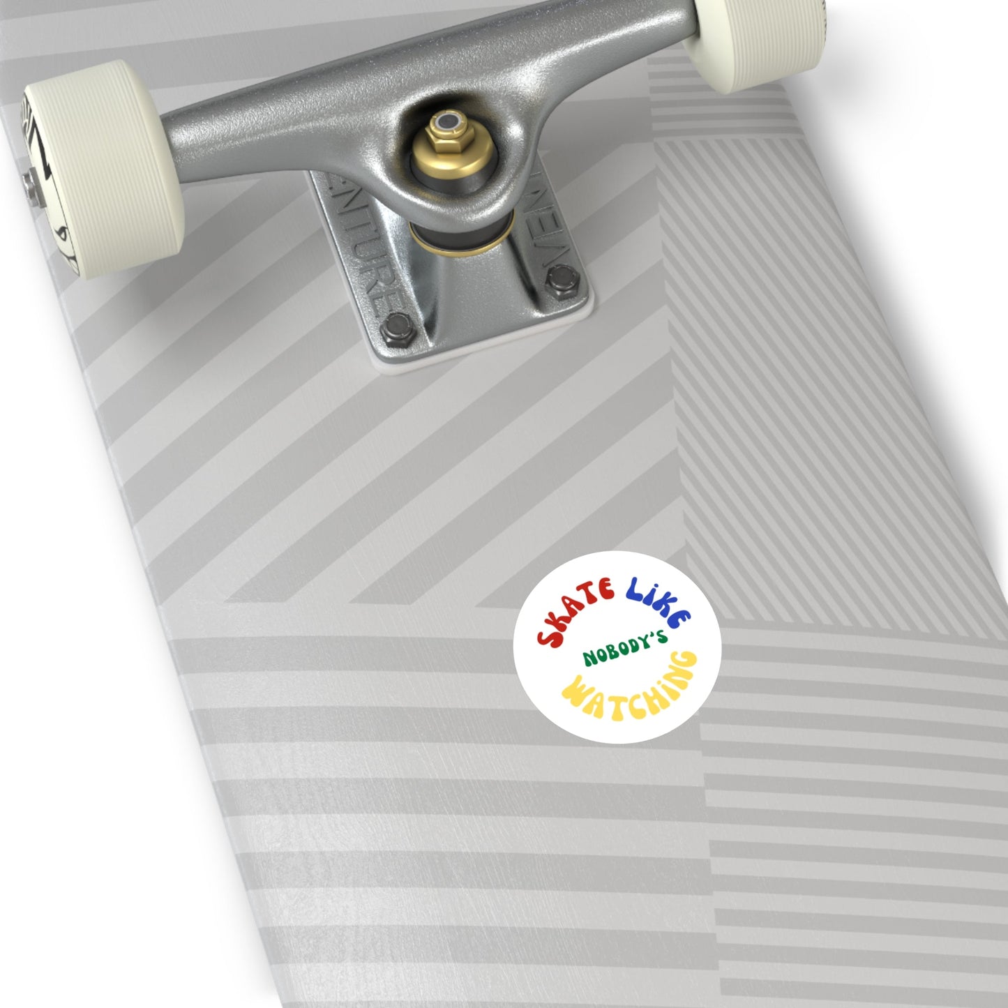 Round Primary Skate Like Nobody's Watching Sticker