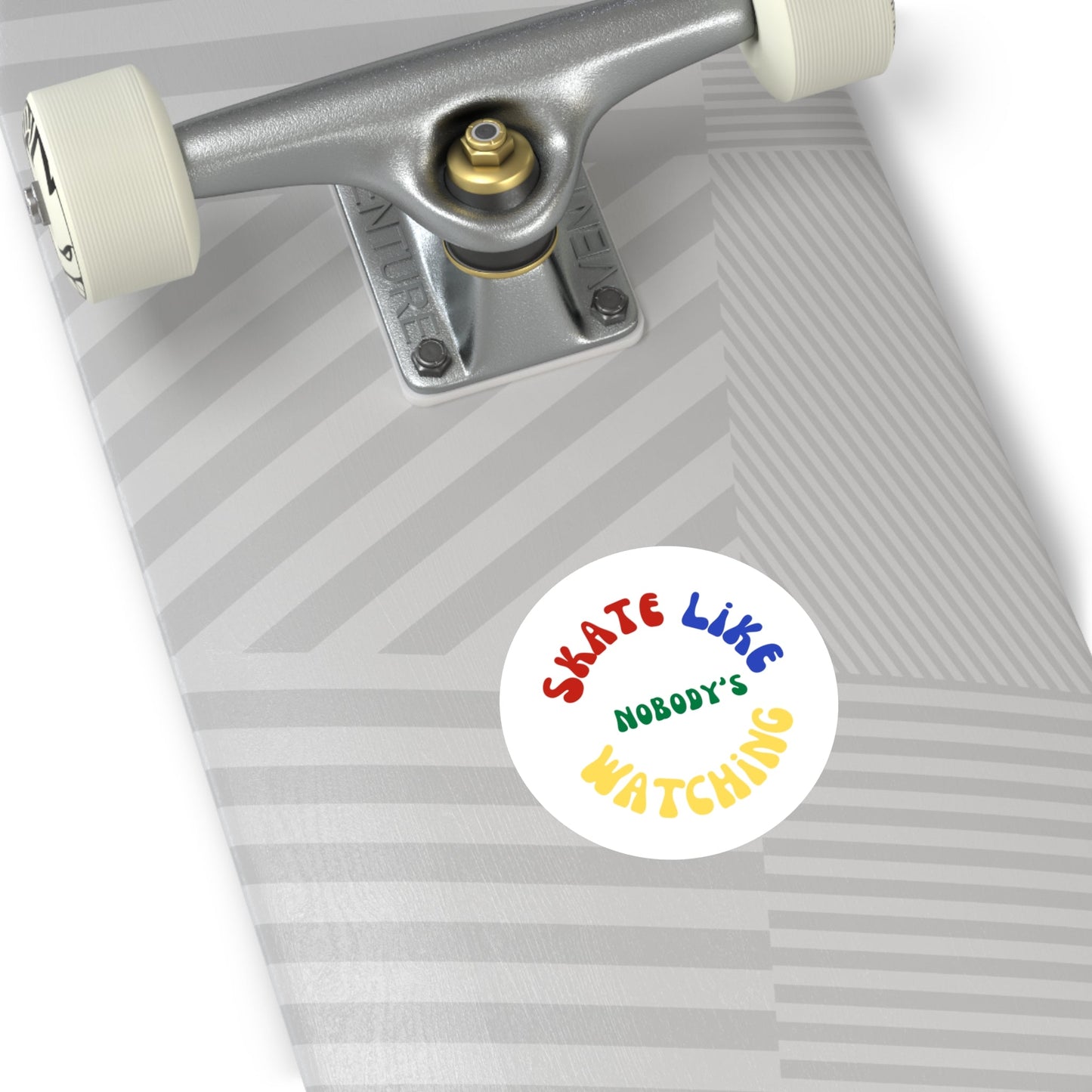 Round Primary Skate Like Nobody's Watching Sticker