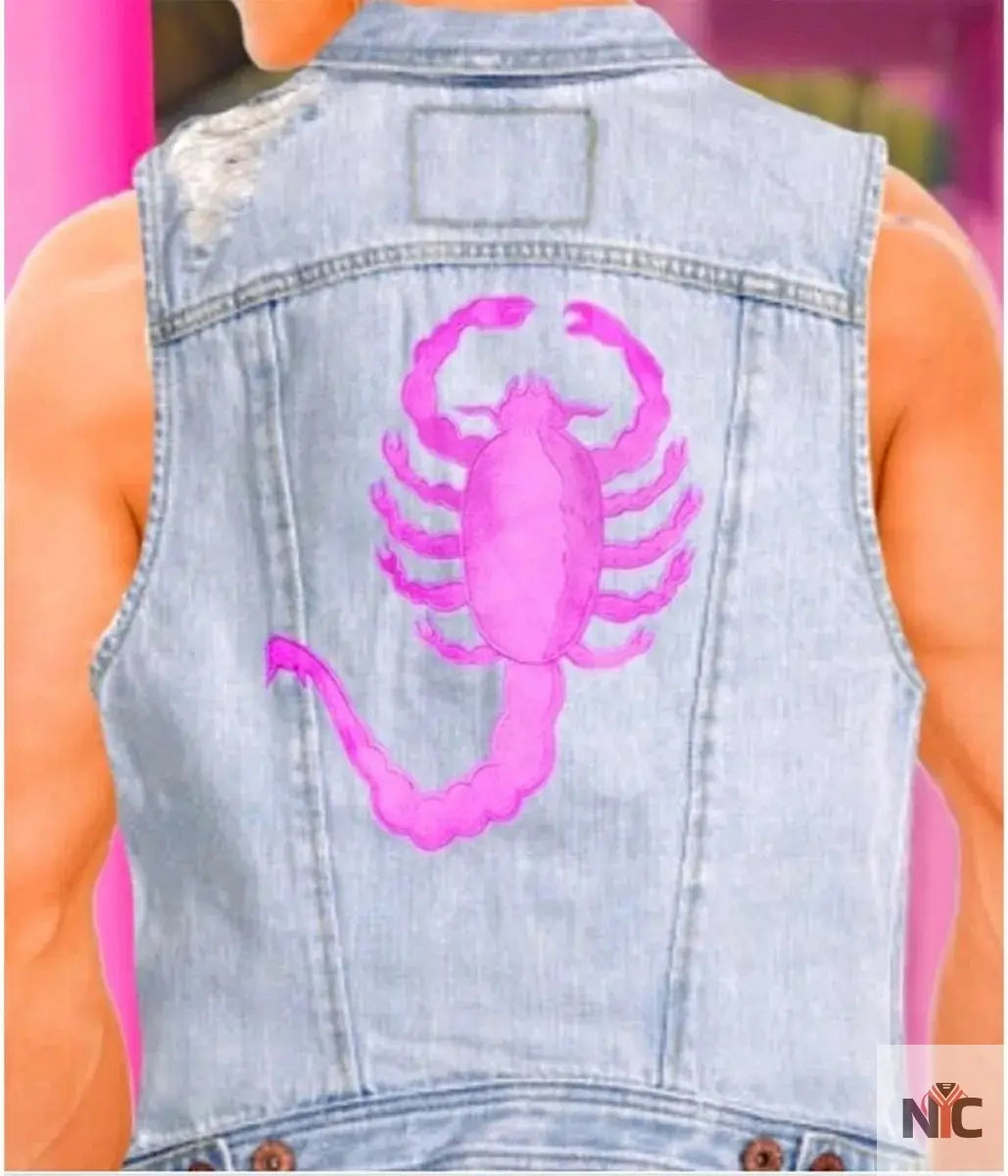 Ryan Gosling Barbie Blue Denim Vest