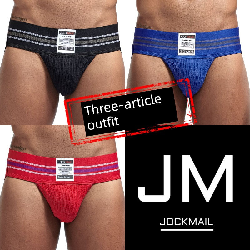 Jockmail Men’s Plaid Cotton Jockstrap – Low Waist, Breathable & Elastic Fit