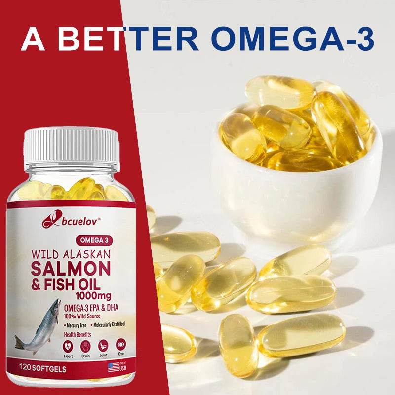 Omega 3 EPA/DHA Fish Oil 1000 mg - Fish Oil Supplement - Supports Heart Health, Pain Relief & Cognitive Function, 120 Capsules