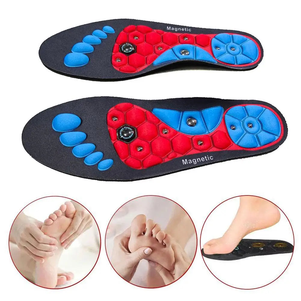 1 Pair High-end Acupressure Foot Insoles for Men Women Orthopedic Gel Magnetic Shoe Inserts Magnet Technology Support Insole
