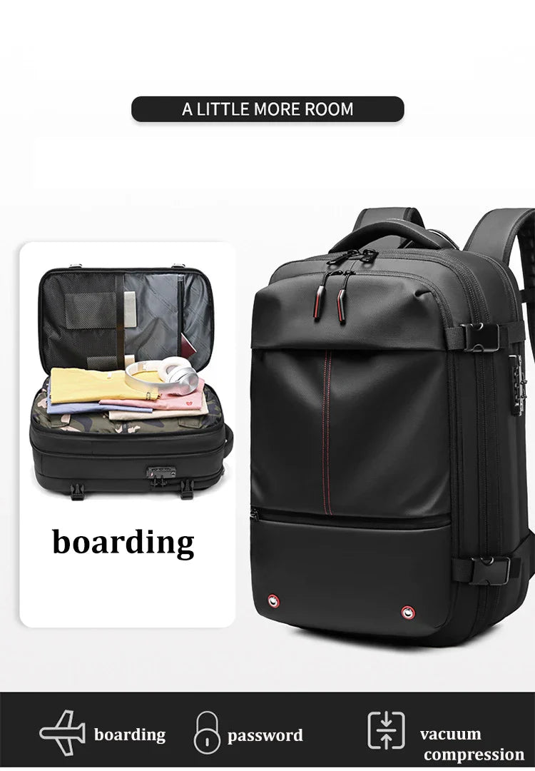 17" Laptop Travel Backpack for Men, Large Capacity, Business & School