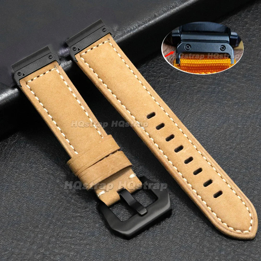 Garmin Vintage Leather Strap - Classic and Comfortable Band