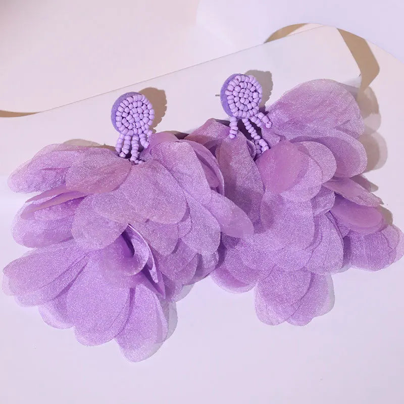Handmade Cotton Long Tassel Earrings