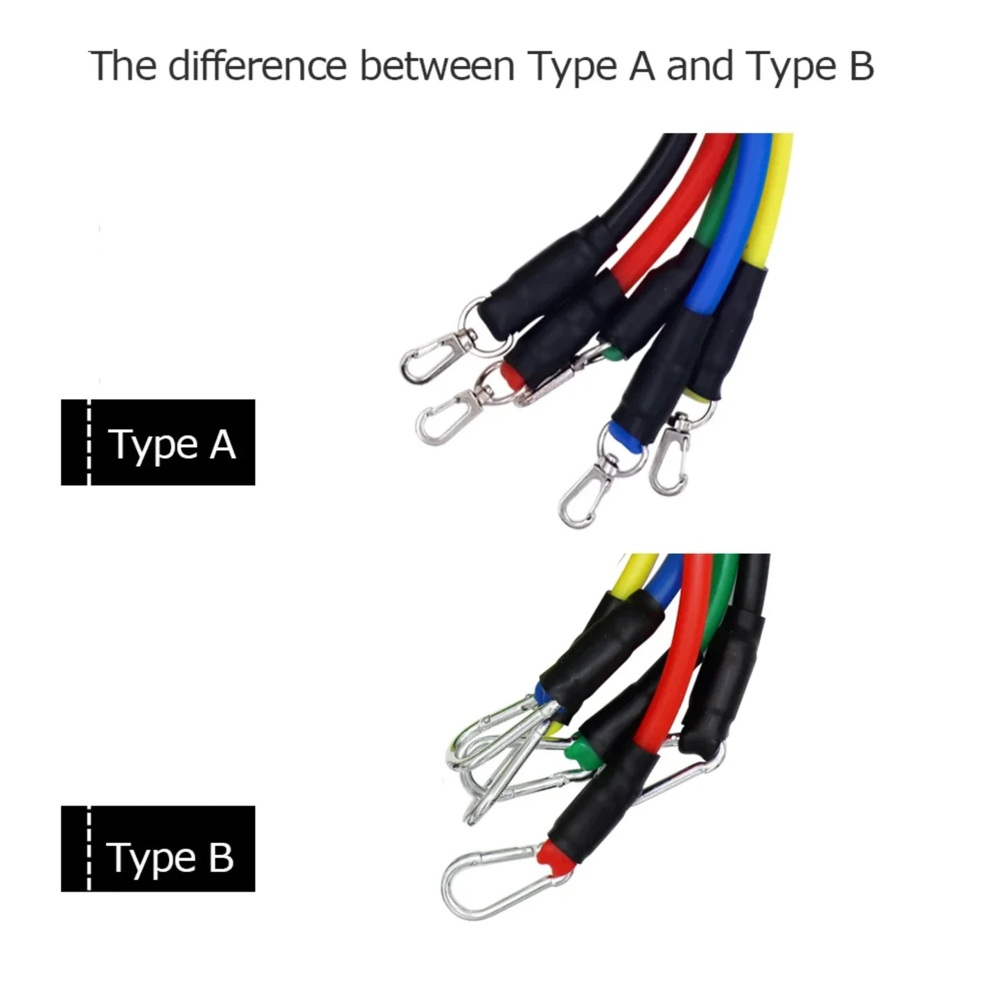 11 Piece Resistance Band Set - Tube Bands Door Anchor Handles