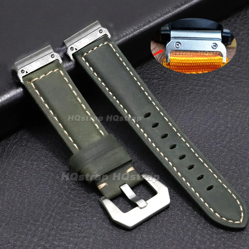 Garmin Vintage Leather Strap - Classic and Comfortable Band
