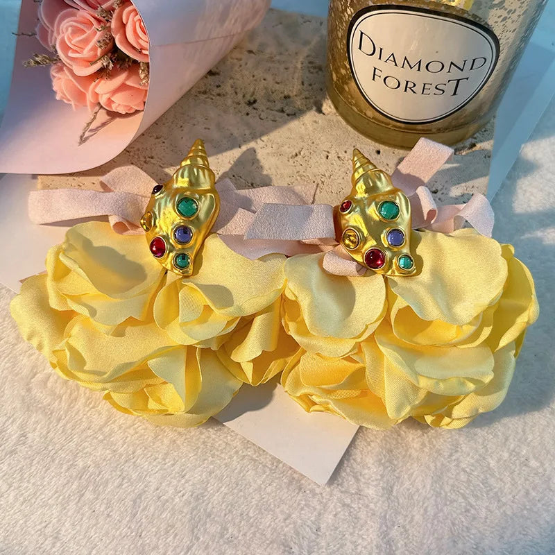Handmade Cotton Long Tassel Earrings