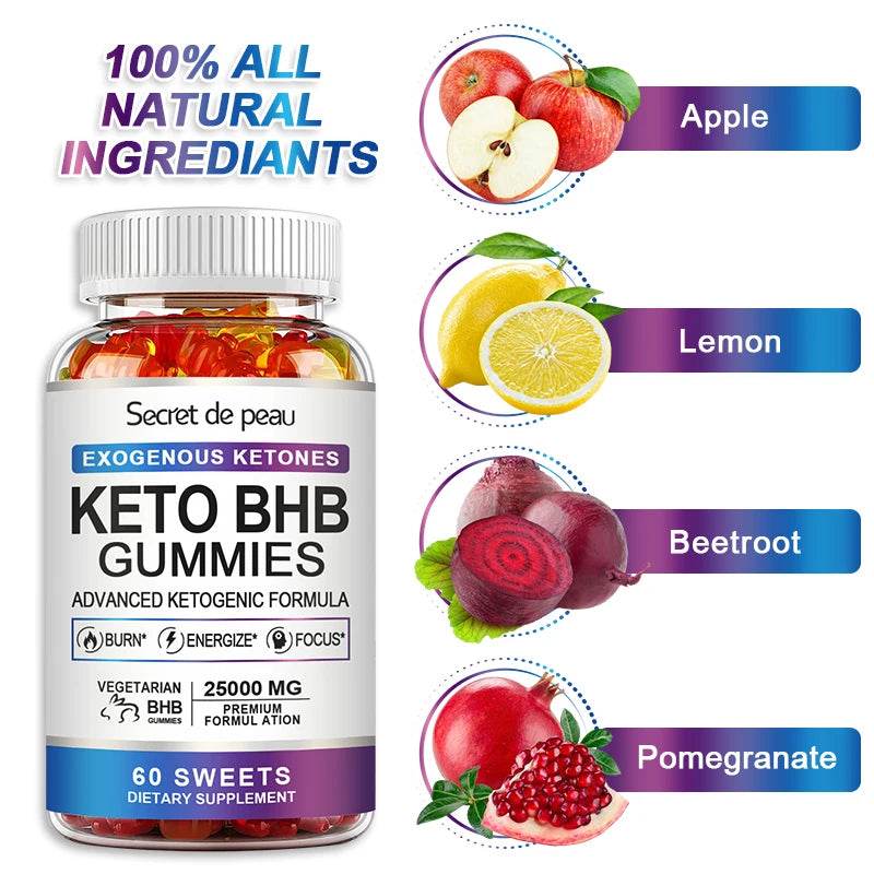 Keto ACV Gummies Advanced Weight Loss - for Women and Men - Apple Cider Vinegar Supplement - Detox & Cleanse, Digestion