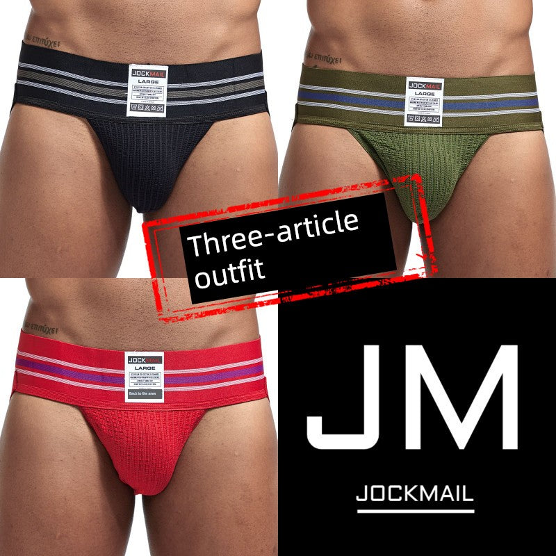 Jockmail Men’s Plaid Cotton Jockstrap – Low Waist, Breathable & Elastic Fit