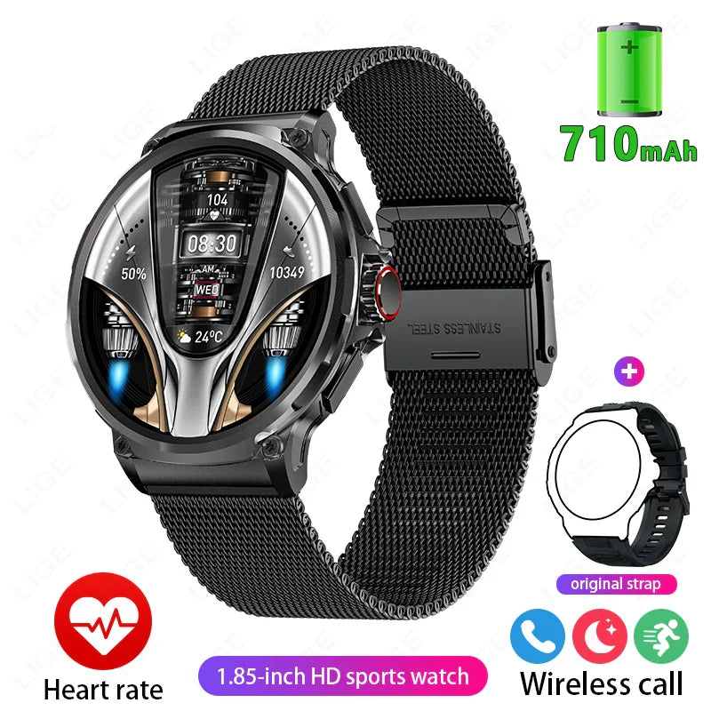 2024New For Huawei Xiaomi GPS Track Smart Watch Men 1.85-Inch Ultra HD AMOLED Screen 710 Mah Battery Bluetooth Call SmartWatches