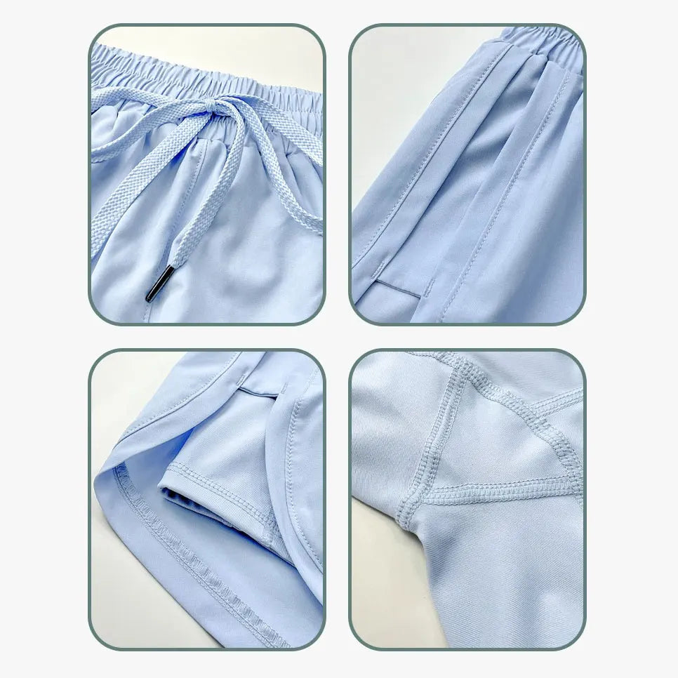 2-in-1 Women's Running Yoga Shorts with Compression Liner