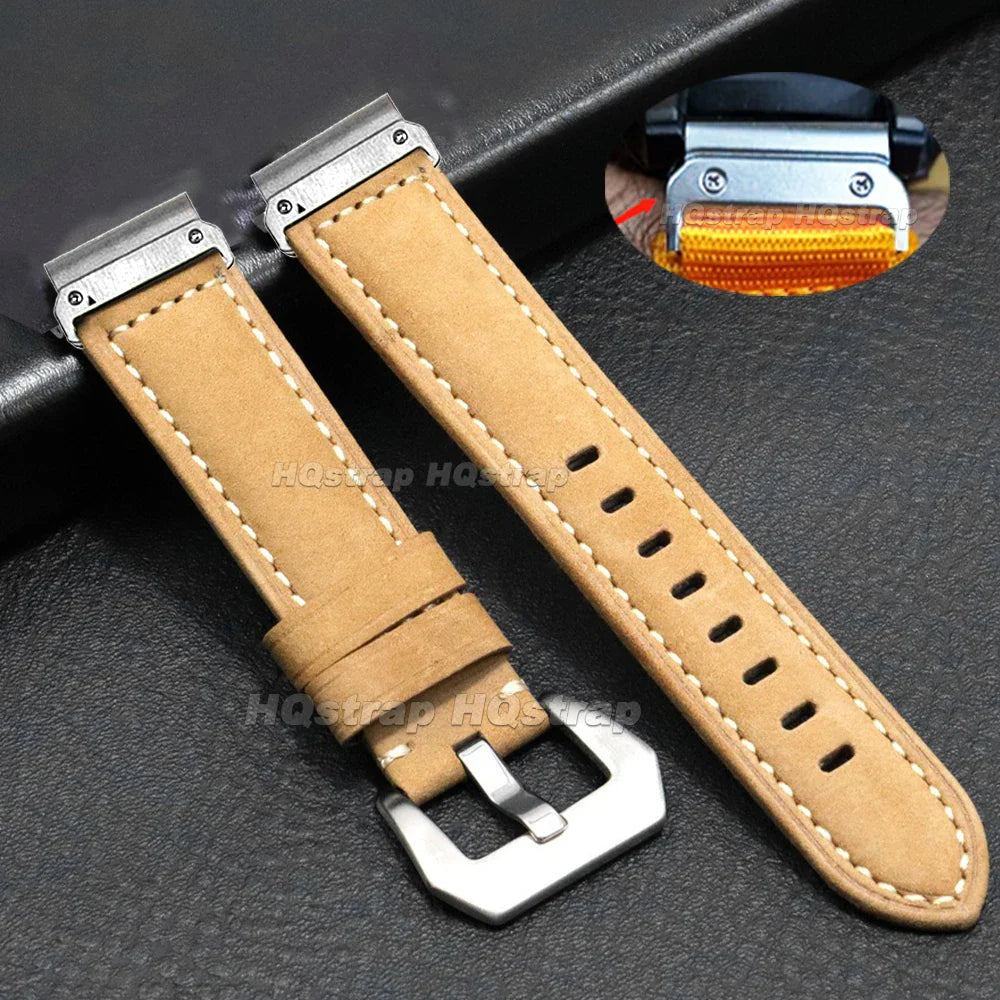 Garmin Vintage Leather Strap - Classic and Comfortable Band