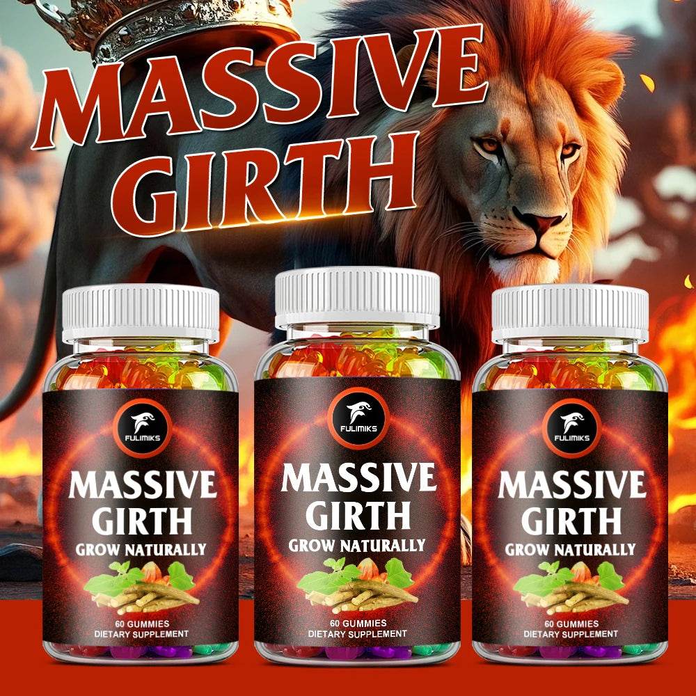 Massive Girth Men's Gummies High-Performance Extract - Energy, Stamina, Natural Grow Gummies
