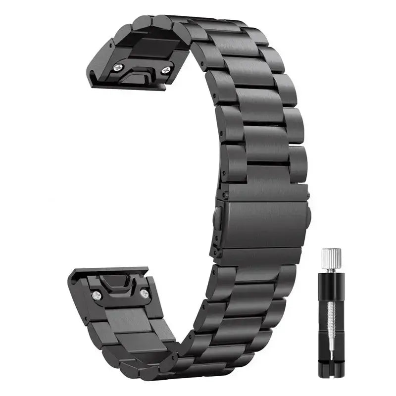 Garmin QuickFit 22/26mm Stainless Steel Three-Link Band