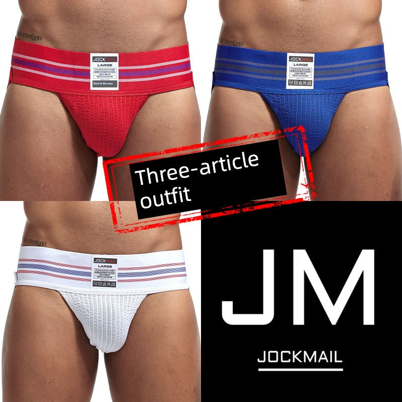Jockmail Men’s Plaid Cotton Jockstrap – Low Waist, Breathable & Elastic Fit