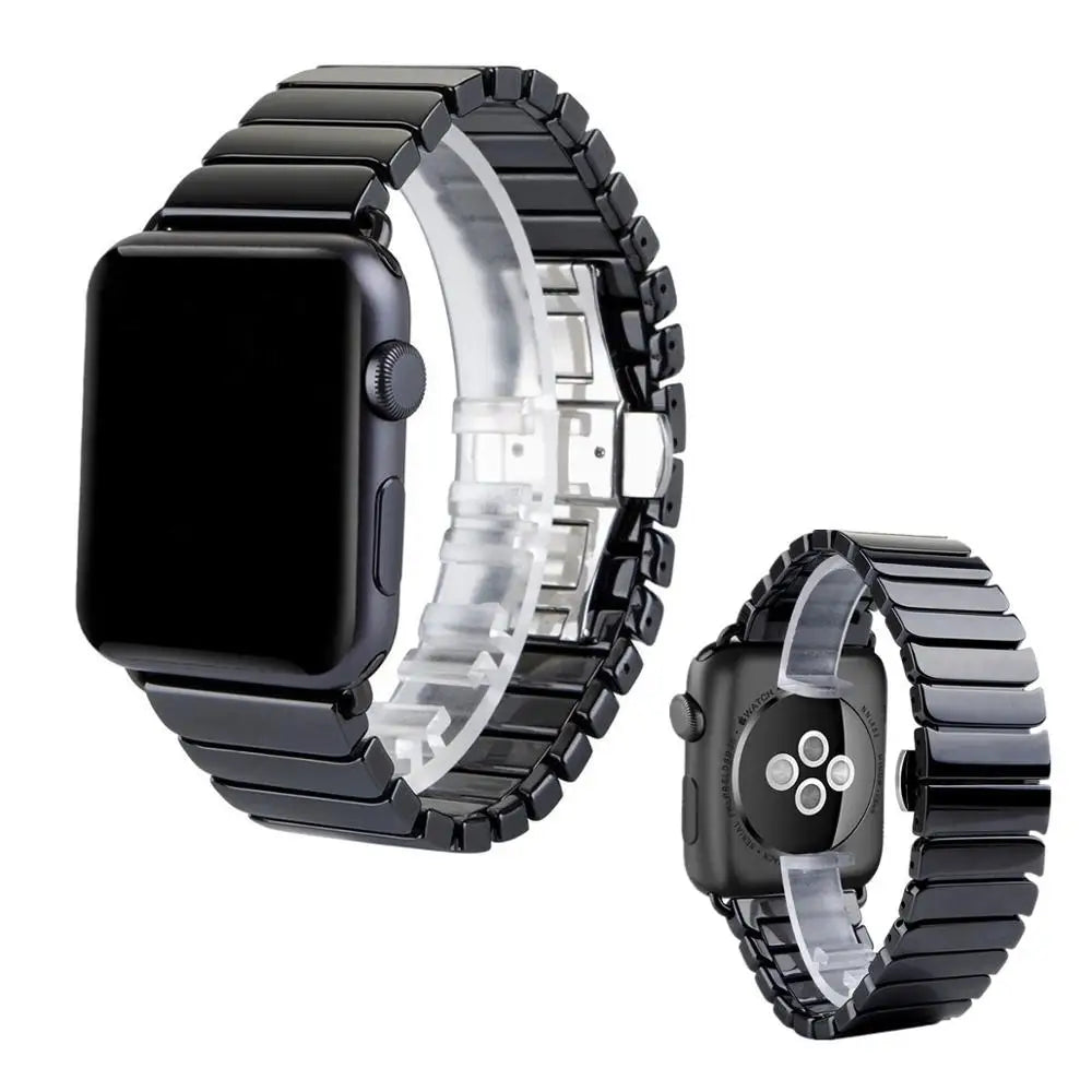 Apple Watch Ceramic Strap - Premium Stainless Steel Clasp