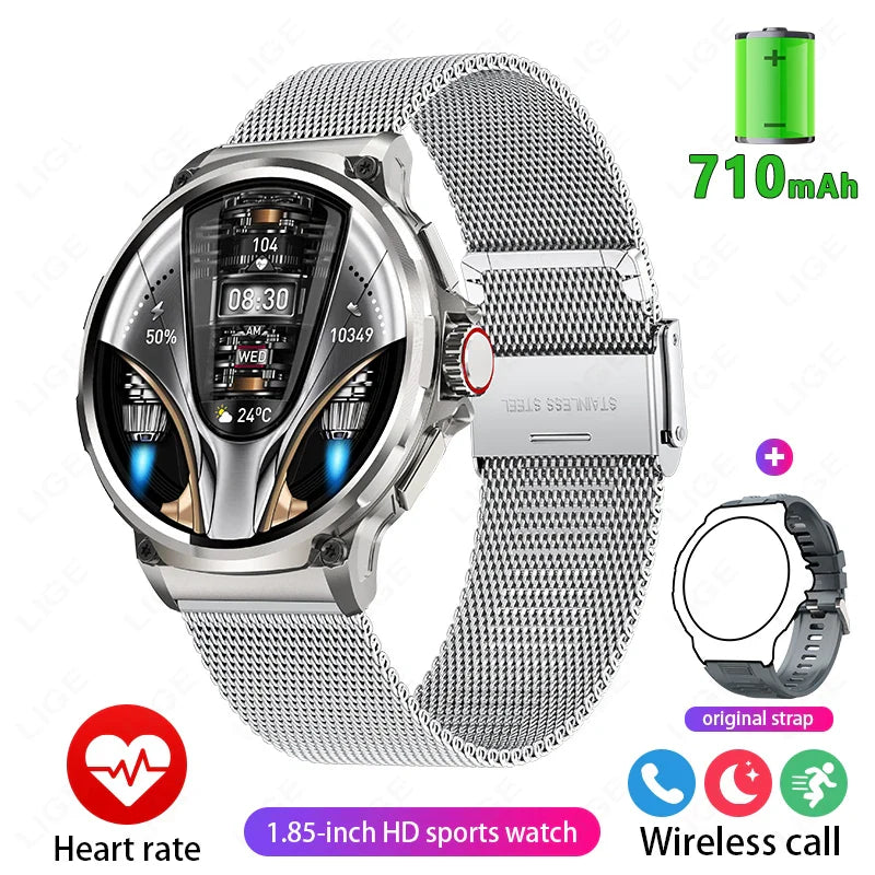 2024New For Huawei Xiaomi GPS Track Smart Watch Men 1.85-Inch Ultra HD AMOLED Screen 710 Mah Battery Bluetooth Call SmartWatches