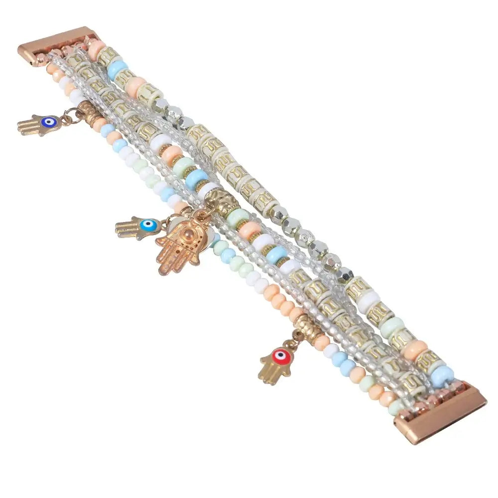 Fitbit Versa & Sense Beaded Elastic Band - Stylish Boho