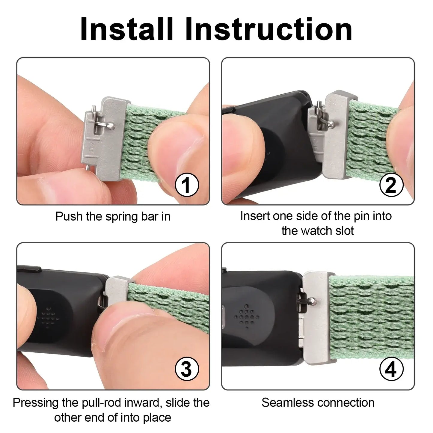 Fitbit Inspire 2, 1, HR Nylon Velcro Band - Versatile Strap