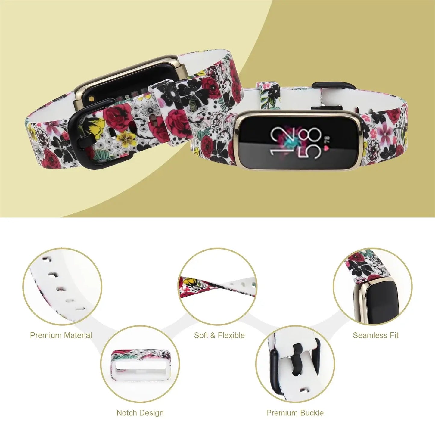 Fitbit Luxe Silicone Bands - Comfortable Vibrant Straps