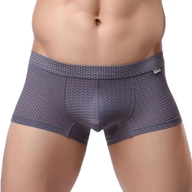Brave Person Men’s Breathable Boxer Shorts – Cotton/Spandex Mesh Design