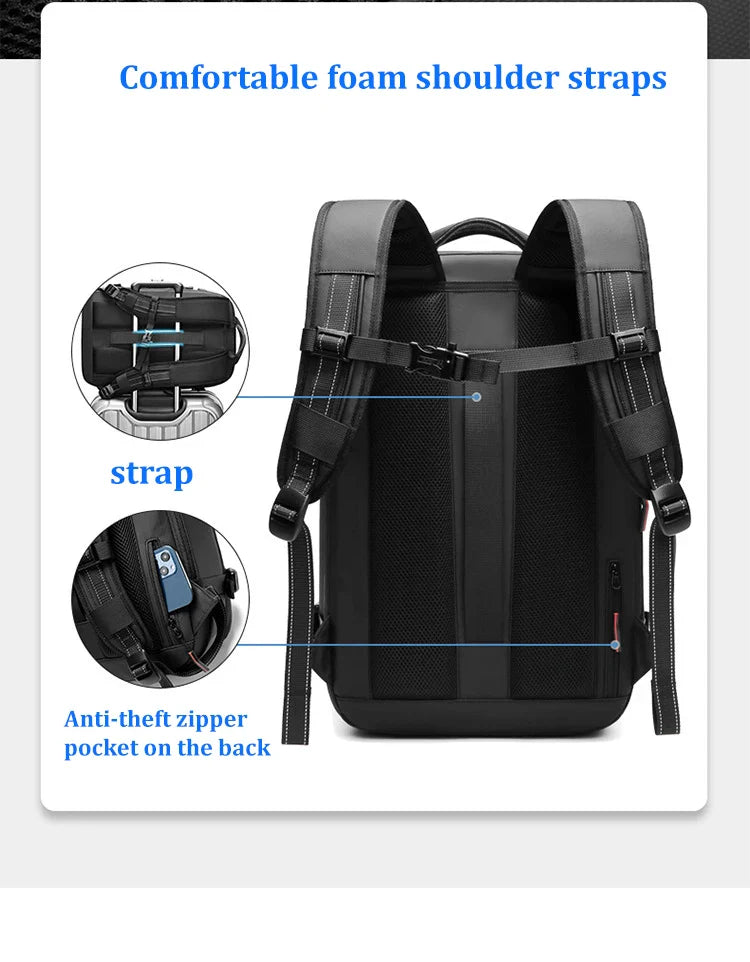 17" Laptop Travel Backpack for Men, Large Capacity, Business & School