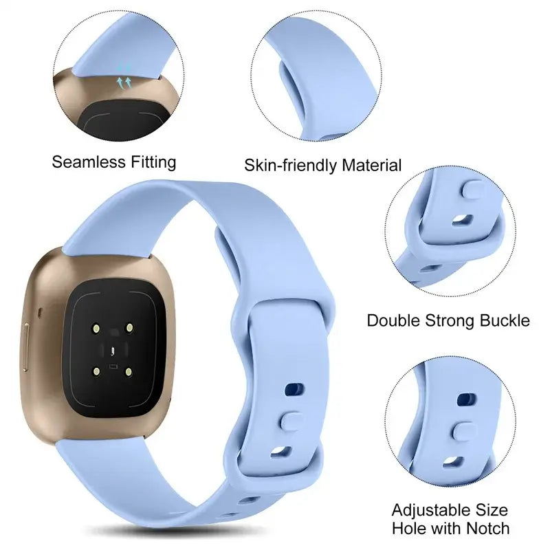 Fitbit Versa & Sense Silicone Band - Durable Stylish Straps