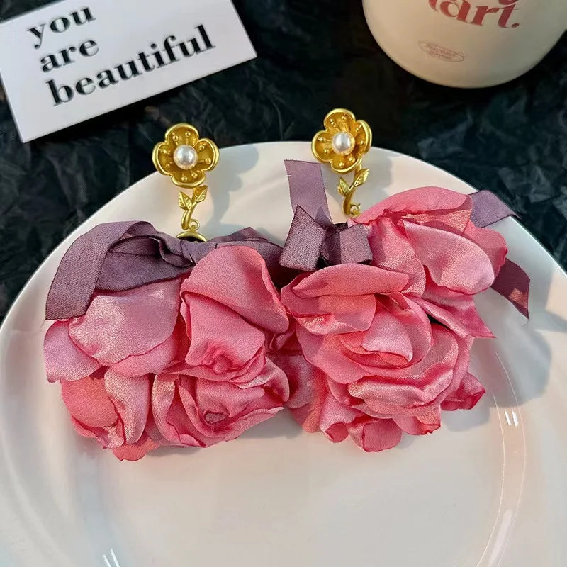 Handmade Cotton Long Tassel Earrings