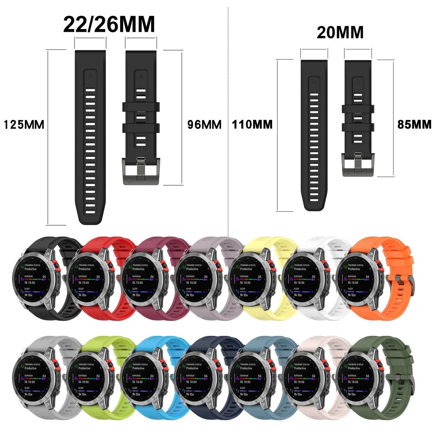 Garmin Silicone QuickFit Band - Durable, Stylish, Comfortable