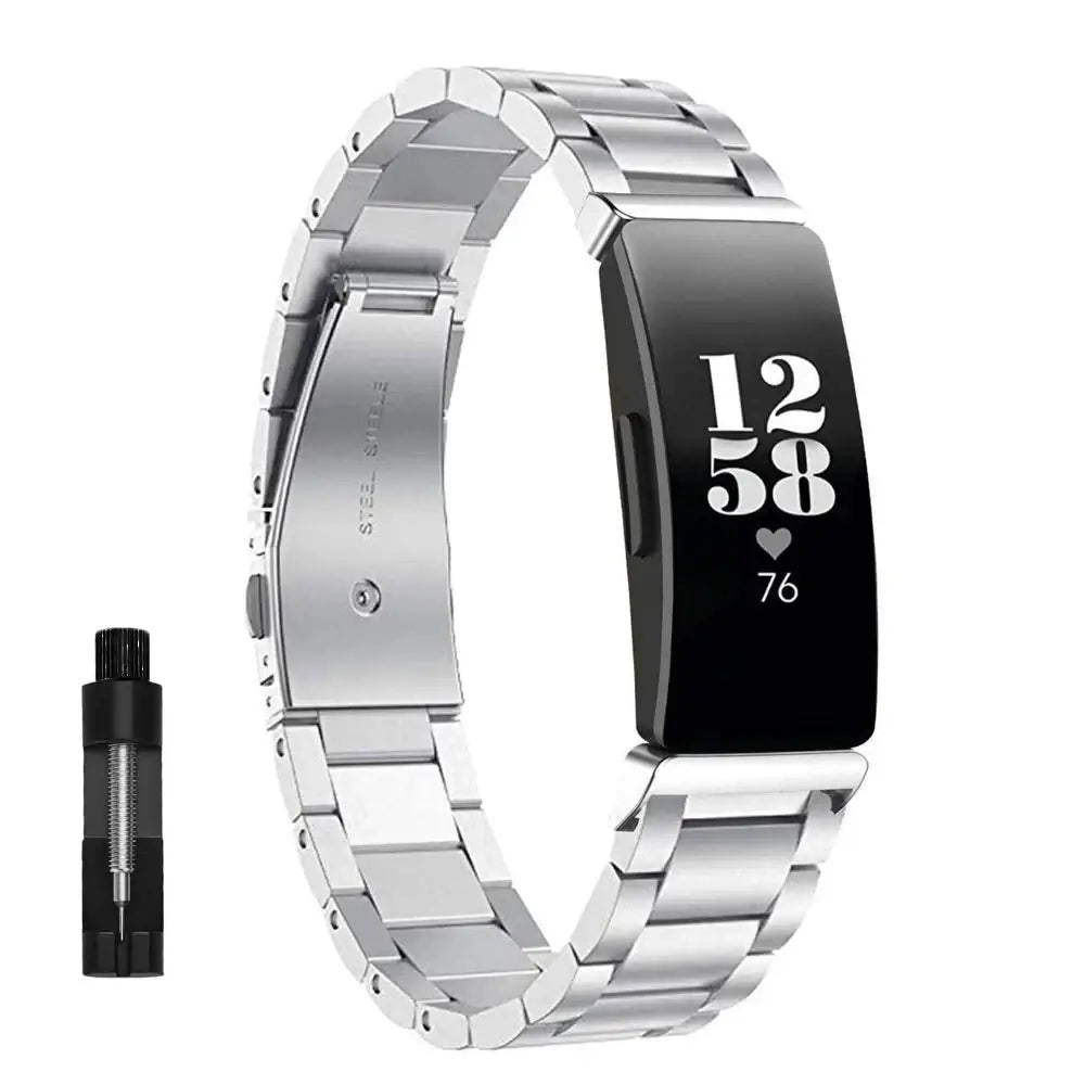 Fitbit Inspire 2, 1, HR Stainless Steel Strap - Elegant Metal Band