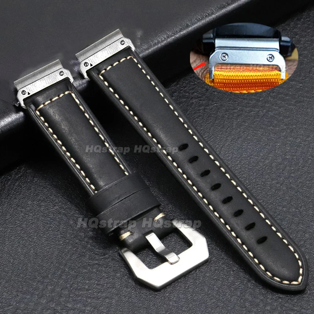 Garmin Vintage Leather Strap - Classic and Comfortable Band