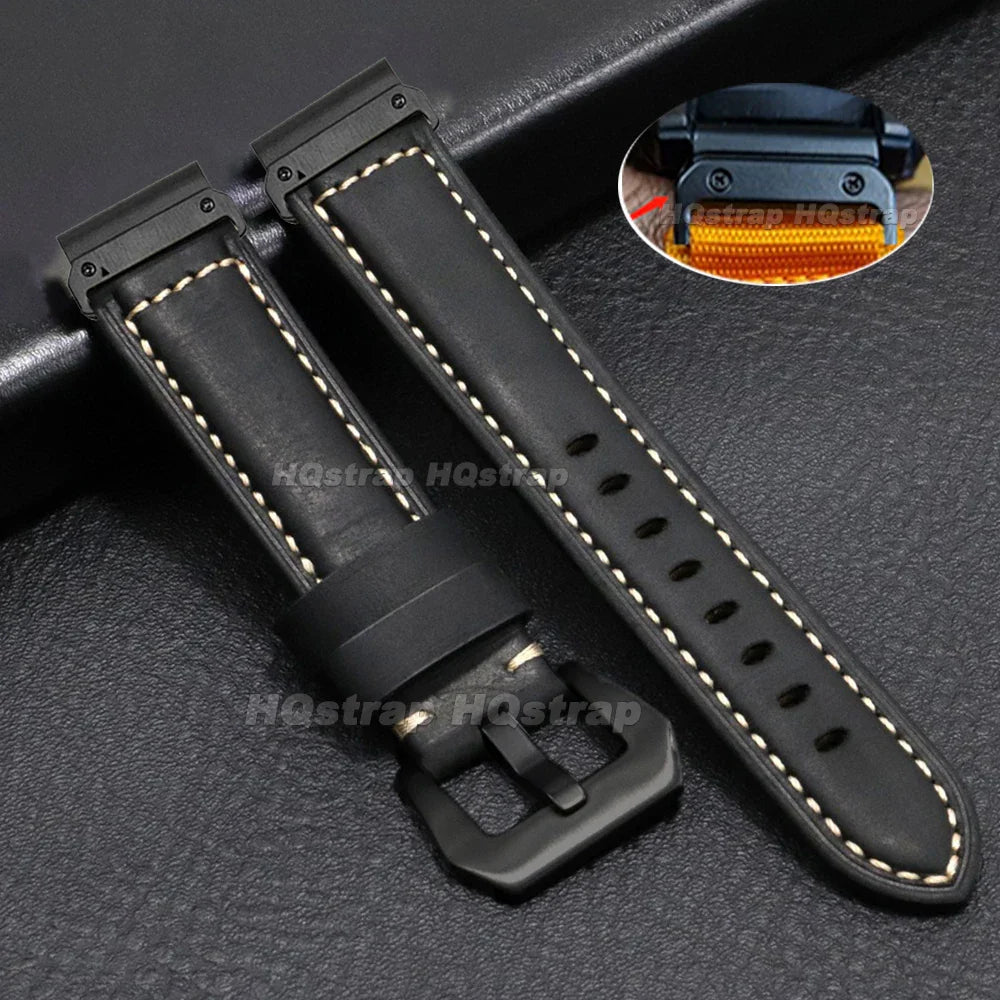 Garmin Vintage Leather Strap - Classic and Comfortable Band