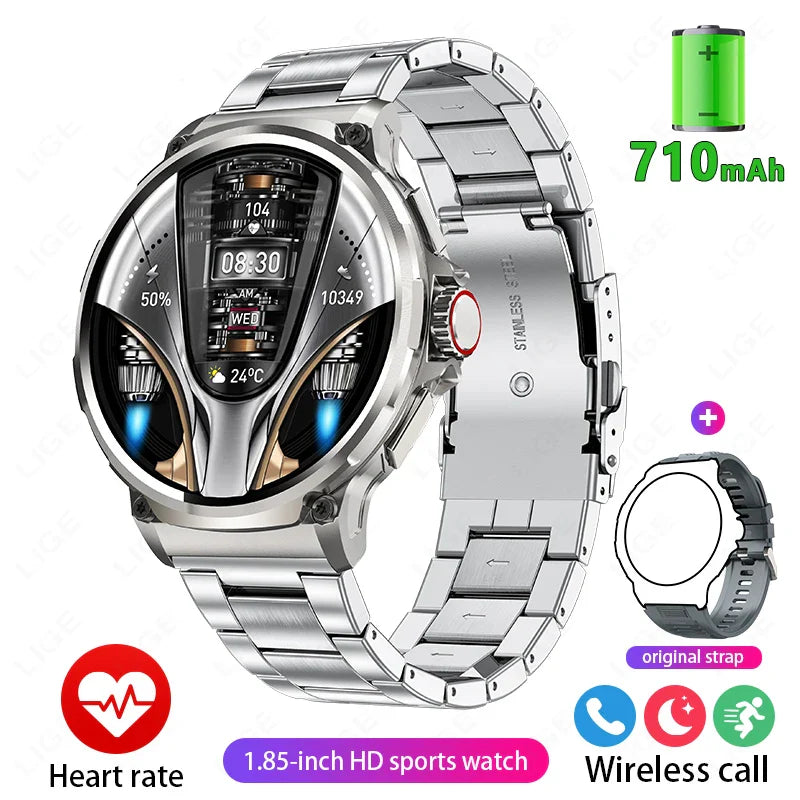2024New For Huawei Xiaomi GPS Track Smart Watch Men 1.85-Inch Ultra HD AMOLED Screen 710 Mah Battery Bluetooth Call SmartWatches