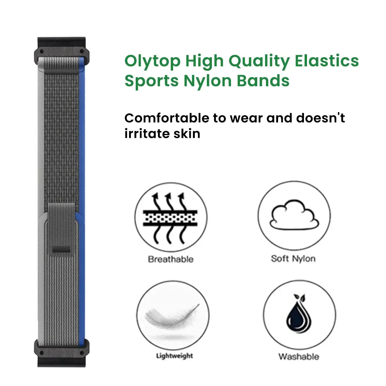 Garmin Elastic Nylon Band - Stylish, Comfortable - QuickFit