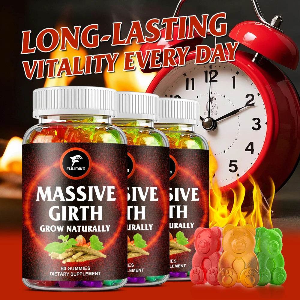 Massive Girth Men's Gummies High-Performance Extract - Energy, Stamina, Natural Grow Gummies