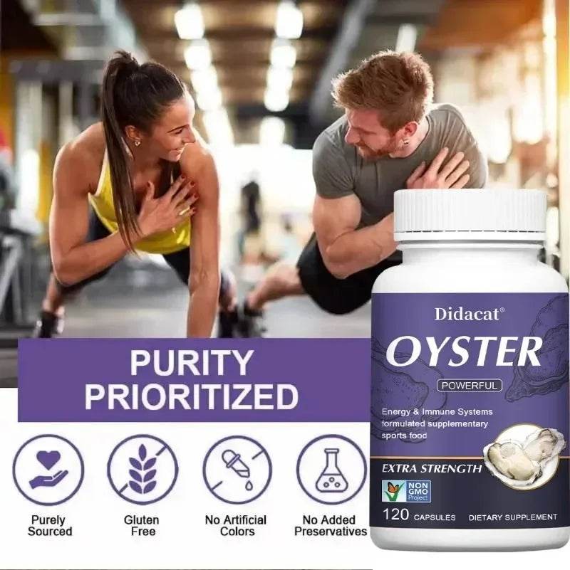 Oyster Supplement - Natural Vitamins, Minerals & Nutritional Supplement - Energy & Immune System, Physical Endurance
