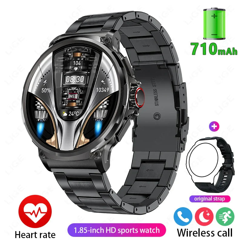 2024New For Huawei Xiaomi GPS Track Smart Watch Men 1.85-Inch Ultra HD AMOLED Screen 710 Mah Battery Bluetooth Call SmartWatches