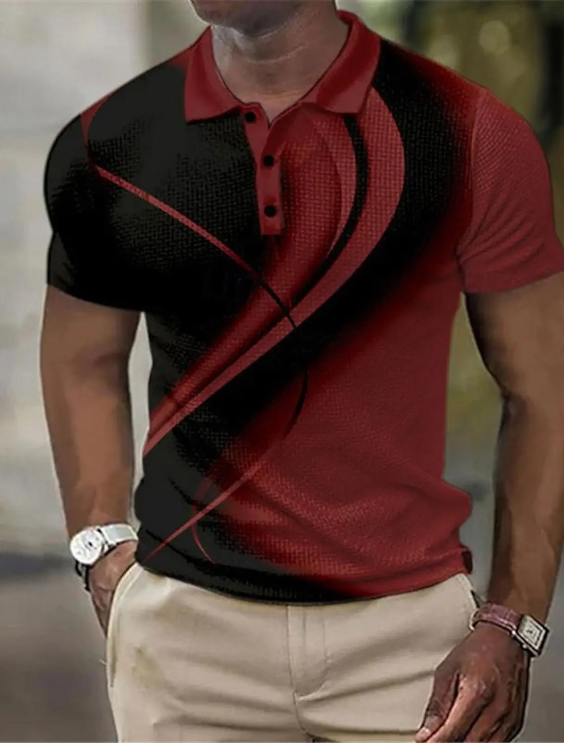 2025 Men's Geometric Golf Shirt Short Sleeve Polo Shirts Collared Shirts Business Casual Vacation Wear Formal 3D Print Tops