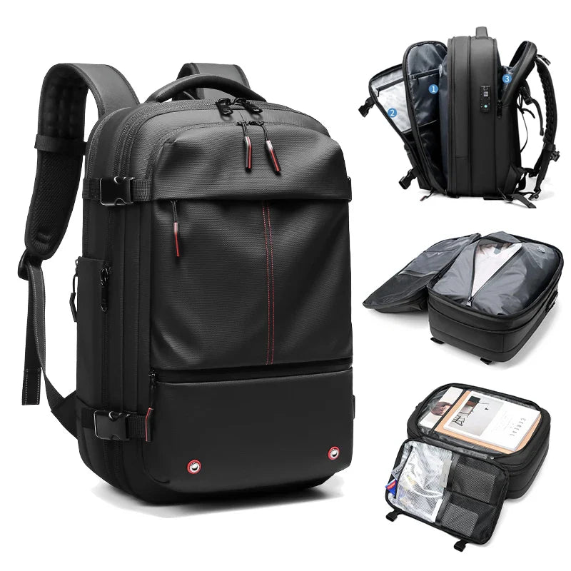 17" Laptop Travel Backpack for Men, Large Capacity, Business & School